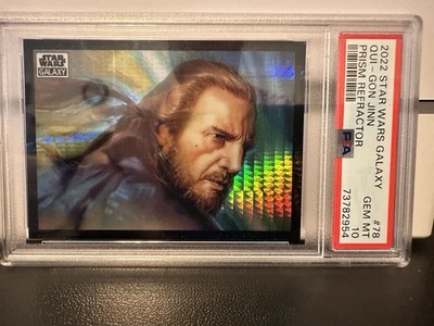 Qui-Gon Jinn 2022 Topps Star Wars Galaxy Prism Refractor /75 PSA 10 #78 - Image 1 of 3
