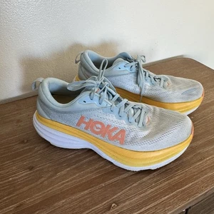 Women’s Hoka Bondi Running Shoes Sneaker Size 12B Blue & Yellow Shoe - Picture 1 of 11