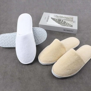 Zapatillas de felpa desechables para huéspedes unisex spa hotel casa zapatilla de viaje antideslizante- - Imagen 1 de 14