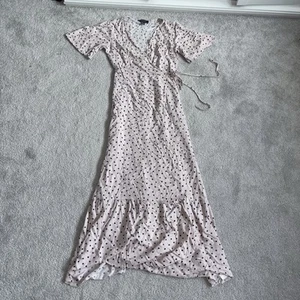 Primark pink wrap maxi dress size 6 - Picture 1 of 4