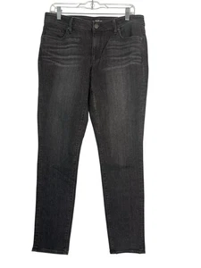 NWT Ann Taylor Loft Women's Size 30/10 Curvy Skinny Black Denim Jeans Mid-Rise - Picture 1 of 6