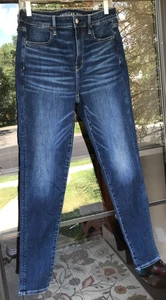American Eagle 12 Long Hi-Rise Jegging Blue Jeans Next Level Stretch EUC D7 - Picture 1 of 7
