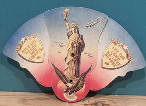Vintage WWII Era Patriotic Funeral Service Folding Advertising Fan Pittston PA - Picture 1 of 5