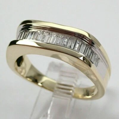 Alianza de boda para hombre con diamantes naturales Baguette I2 de 1/2 quilate Foto 1 de 4