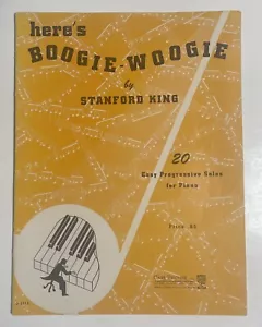 Vtg HERE'S BOOGIE WOOGIE SONGBOOK 1944 Stanford King Progressive Blues Piano - Picture 1 of 8