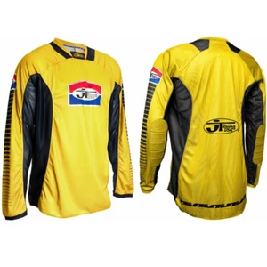 JT RACING JERSEY YELLOW PRO-TOUR MOTOCROSS MX SHIRT BLACK retro evo classic new - Picture 1 of 4
