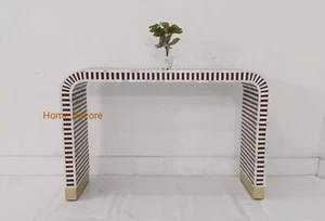 mother of pearl inlay U console table, bone inlay furniture , U table , - Picture 1 of 7