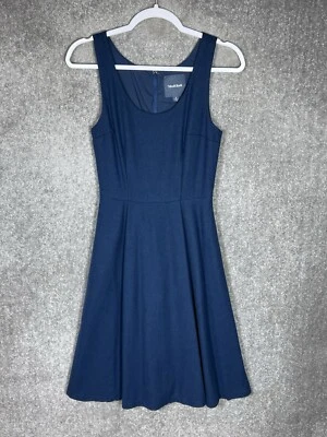 Modcloth Fit & Flare Dress Womens Size 2 Wool Blend Lined Teal FLAW Sleeveless - Image 1 of 4