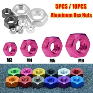 M3 M4 M5M6 Tornillo hexagonal Tuercas 6061 tuerca de tornillo de aluminio DIN934 - Imagen 1 de 10