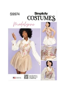 Costume donna SIMPLICITY modello cucito 9974 Misses corsetto top, gonna 18-26 - Foto 1 di 7
