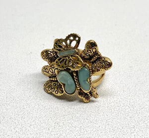 Studio Barse Bronze & Amazonite Gemstone BUTTERFLY Butterflies Ring Size 7.5 - Picture 1 of 1