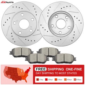 PARA 2002 2003 2004 2005 2006 TOYOTA CAMRY ROTORES DE DISCO DELANTEROS + PASTILLAS DE FRENO DE CERÁMICA - Imagen 1 de 7
