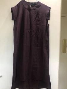 AllSaints Women's Midi Dress UK 10 Burgundy 100% Silk Shift - Picture 1 of 2