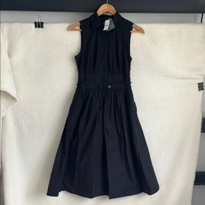 J Crew Camisa Cintura Ajustada en Algodón Popelina Mujer 2 Petite Negro Foto 1 de 4