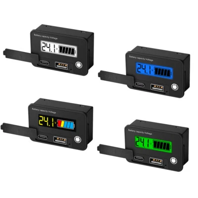 MARKENLOS LCD Battery Capacity Indicator DC 8-30V Battery Meter 12V 24V Percentage Voltage