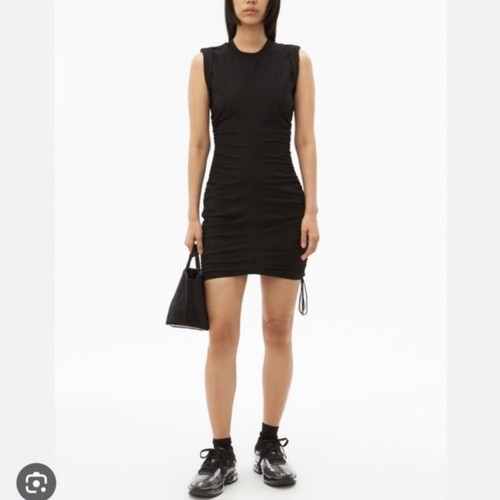 Abito T by Alexander Wang cravatta laterale cotone mini colore nero