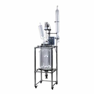 Lab 10L Dual Glass Reactor Jacket Stirring Reaction Vessel Chemical Distillation - Bild 1 von 12