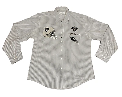 Camisa deportiva vintage Y2K Las Olas RAIDERS a rayas con botones para mujer NFL - L Foto 1 de 4