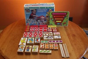 Sesame Street Creative Farm Blocks #765 Sandberg Strombecker Near Complete IOB - Picture 1 of 12