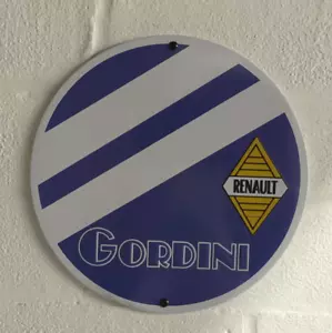 Vintage Retro Renault Gordini Embossed Tin / Sign 20cm Round - Picture 1 of 5