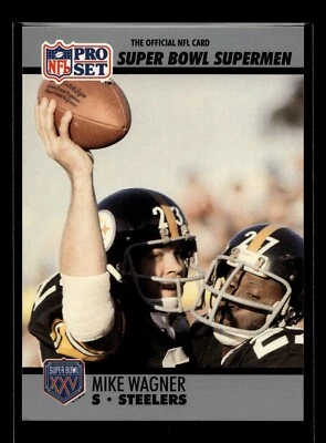 1990 Pro Set Super Bowl XXV Silver Anniv #114 Mike Wagner (EX)(FTB) - Image 1 of 2