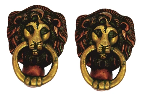 Lion Design Door Bell Antique Style Handmade Solid Brass Door Knocker Home Décor Cover