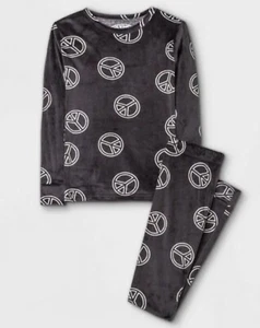 Juego de pijama estampado signos de paz gris 2T para niños pequeños - Cat & Jack 2 piezas nuevos niños - Imagen 1 de 4