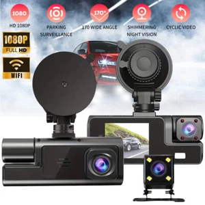 1080P HD Dual Lens Car Dash Cam Front/Rear/Inside Video Recorder Camera G-sensor - Picture 1 of 13