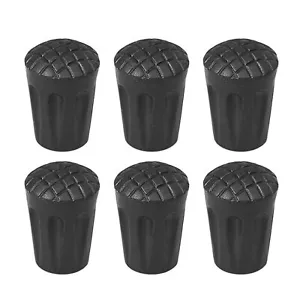 6pcs Walking Stick Tips Replacement Rubber Cane Tips Fit Trekking Hiking Poles - Picture 1 of 12
