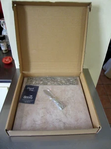 Seagull Pewter Canada Marble and Pewter Cheese Board and Pate Knife. New in box. - Picture 1 of 12