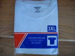 Lot of 2 Men's Jasani White T-Shirts Short Sleeve 100% Cotton Crew Neck 3XL New - Picture 1 of 3