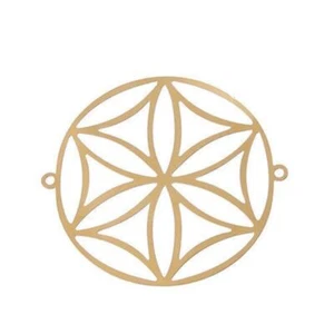 5 Pcs Gold Plated Stainless Steel Connector 3cm Flower of Life Jewelry Making - Picture 1 of 3