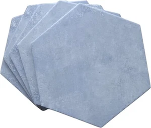 8x9 Natura Collection Cerulean Blue Hexagon Porcelain Floor Tile (BOX OF 20) - Picture 1 of 4