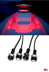 4x Red LED Boat Light Waterproof 12v Deck Storage Bow Stern Port Trident 660 - Picture 1 of 12