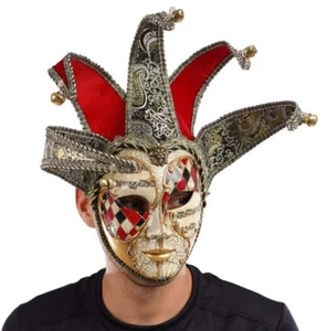 Máscara bufón veneciano mascarada terror elegante vestido disfraz máscara de Halloween - Imagen 1 de 1