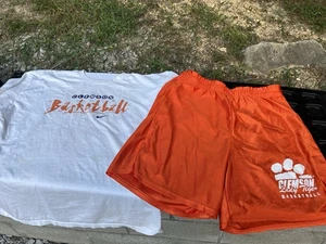 Vintage Clemson Lady Tigers Basketball Shorts & Shirt Nike USA Swoosh XL Free - Picture 1 of 13