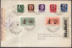 Italia RSI, busta del 1944 da Roma con serie ordinaria ed espressi   -HF72 - Picture 1 of 3