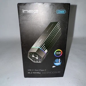 M.2 NVMe SSD Enclosure with Cooling Fan Write Protection Switch C2605-NVMe - Photo 1/3