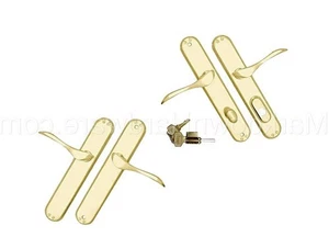 Pella Active Right + Fixed Left Handles Set Hinged Door + Keys - Polished Brass - Picture 1 of 3