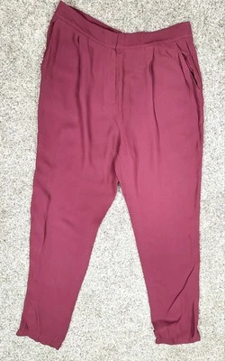 Pantalones de vestir Massimo Dutti granate bolsillos pierna recta 100 % viscosa talla 10 nuevos con etiquetas  Foto 1 de 4