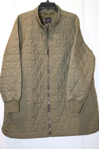 Mantel Jacke Lane Bryant 22 / 24 Army Grün Lang Reißverschluss Gesteppt Polyester Neu ohne Etikett - Bild 1 von 1