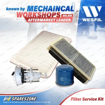 Wesfil Oil Air Fuel Cabin Filter Service Kit for Mazda Mazda2 DE 1.5L 2007-2014 - image 1 of 2