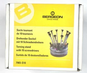 Bergeon Screwdriver Set With Stand Genuine And New Swiss 7965-S10 - Picture 1 of 3