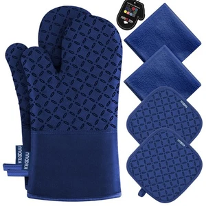 Oven Mitts and Pot Holders 6pcs Set, Kitchen Oven Glove High Heat Resistant 5... - Picture 1 of 7