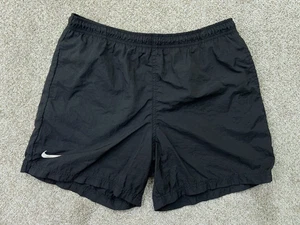 Nike Swim Trunks Shorts Boys Youth Large Black Big Logo Athletic Nylon VINTAGE - Picture 1 of 13