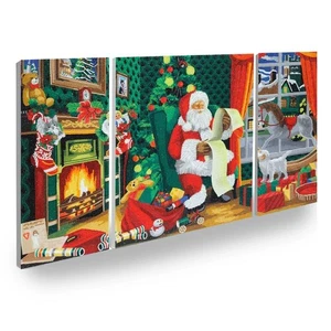5D DIY Diamond Painting "Santa" Crystal Art Canvas Triptych Set of 3 pcs Framed - Picture 1 of 6