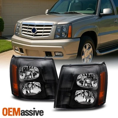 Faros delanteros de repuesto Fit Escalade 2002 bisel negro tipo halógeno Foto 1 de 4