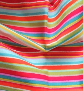 1 yd PEACE IN THE FOREST Bella Coco 2361 RAINBOW Stripe Henry Glass Quilt Fabric - Picture 1 of 4