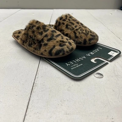 Laura Ashley коричневый леопард искусственного меха без шнуровки дом тапочки женский размер L (8-9) - Изображение 1 из 4