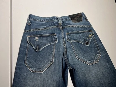Ed Hardy Jeans Men's 30 Blue Flap Bootcut Distressed Y2K VTG Cotton 30x30 - Image 1 of 4